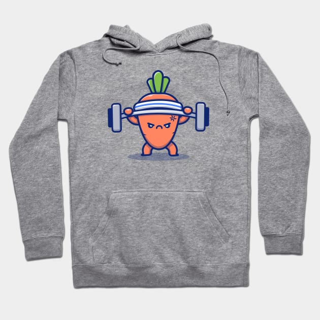 Cute Carrot Lifting Barbell Hoodie by Catalyst Labs